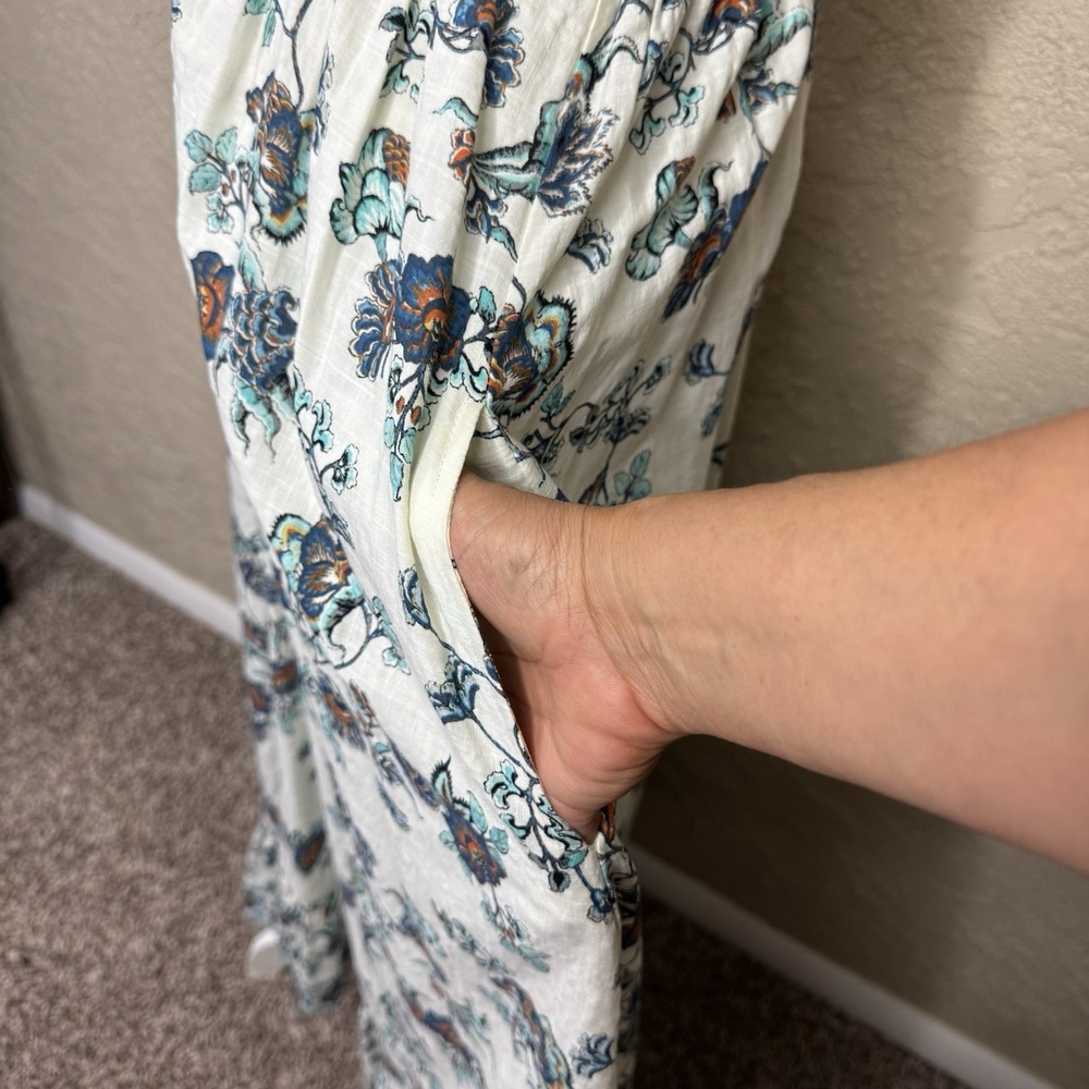 Max Studio Maxi Dress Size L Floral Boho Cottagecore Coquette Beach Resort - Picture 5 of 14